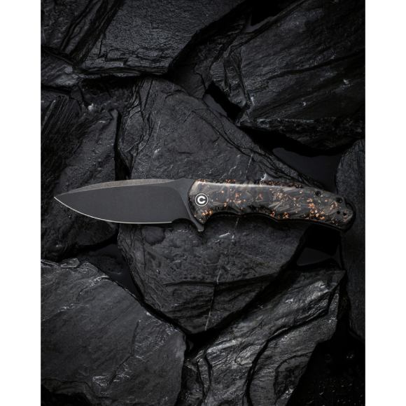 В Україні Ніж складаний CIVIVI Praxis Shredded Carbon Fiber Black/Gold (C803I)