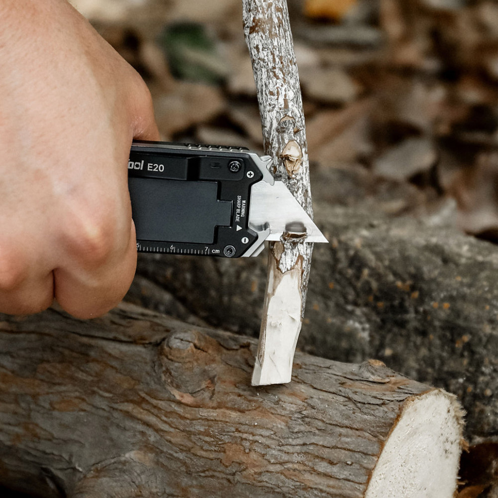 Мультитул NEXTOOL Utility Knife E20 Black (UKE20) Інструменти в комплекті ніж, міні-ломик, гвоздодер, хрестова викрутка Phillips, шліцева викрутка, пляшка, лінійка