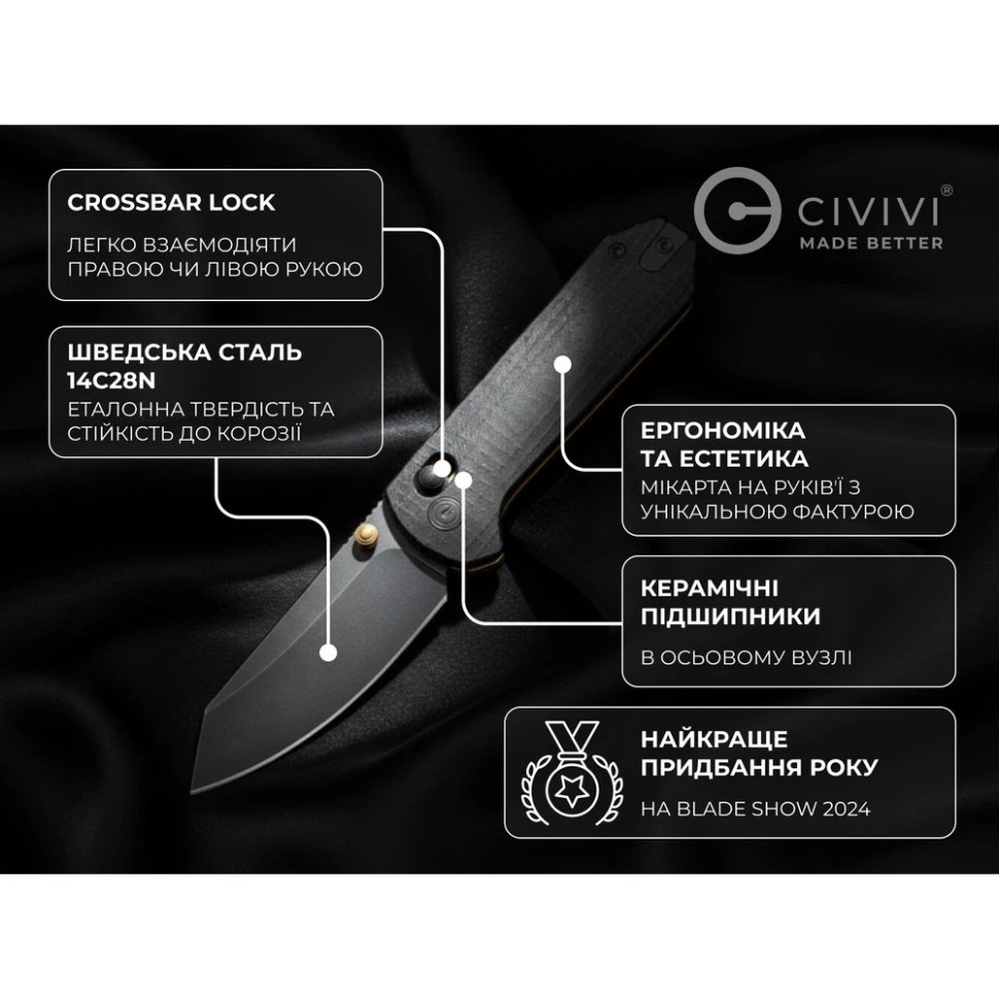 Фото 17 Ніж складаний CIVIVI Yonder (C23073B-2)