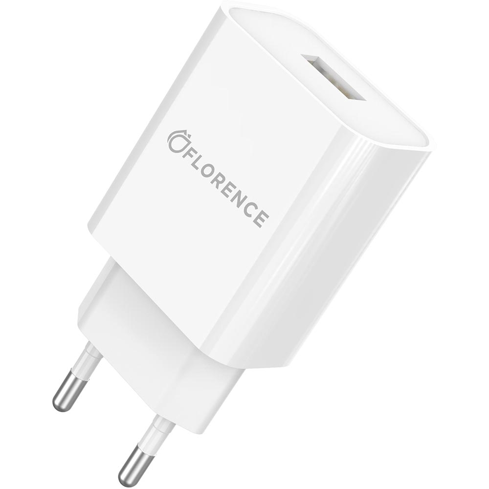 

Зарядное устройство FLORENCE 1USB 2A White (FL-1020-W), 1USB 2A White (FL-1020-W)