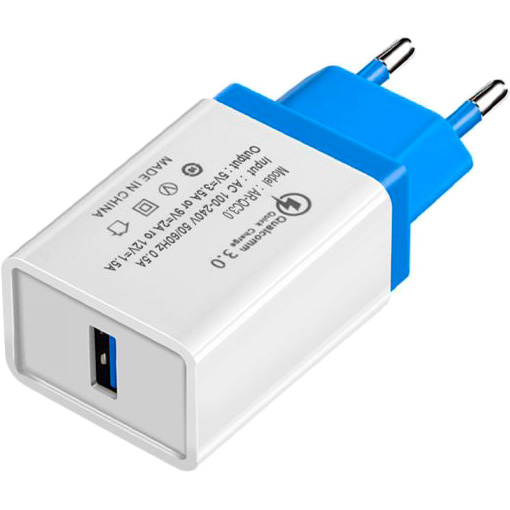

Сетевое зарядное устройство XOKO QC-100 1 USB Qualcom QC3.0 3.5A Blue (QC-100-BL), QC-100 1 USB, Qualcom 3.0, 3.5A Blue