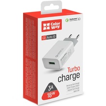 Мережевий зарядний пристрій COLORWAY 1 USB Quick Charge 3.0 18W White