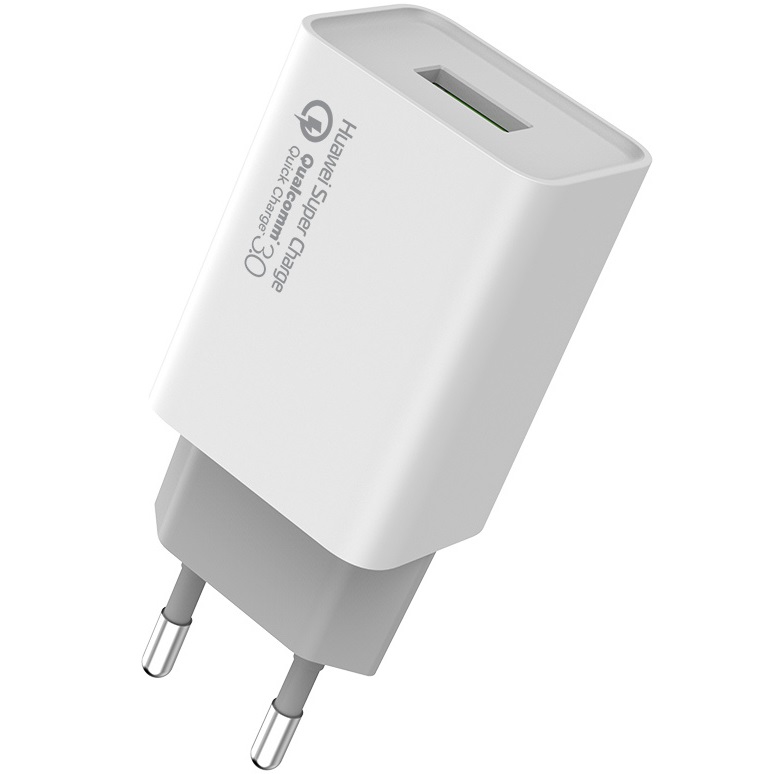 Сетевое зарядное устройство COLORWAY 1 USB Huawei Super/Quick 3.0 4A 20W White Кабель отсутствует