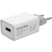 Сетевое зарядное устройство COLORWAY 1 USB AUTO ID 2A 10W White