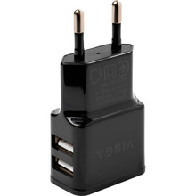 Сетевое зарядное устройство VINGA USB Wall Charger 2.1A Black (VCPWCH2USB2ABK)