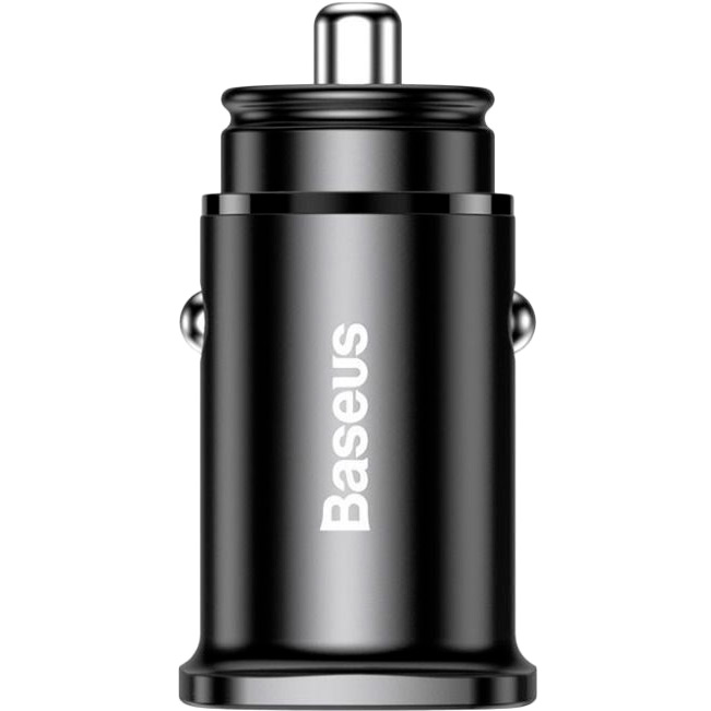 Автомобильное зарядное устройство BASEUS Square Metal PD 3.0 QC 4.0+ 30W USB+Type-C Black Выходной разъем USB 