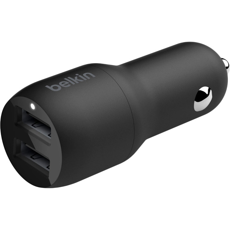 

Автомобильное зарядное устройство BELKIN 24W Dual USB-A Black (CCB001BTBK), 24W Dual USB-A, black