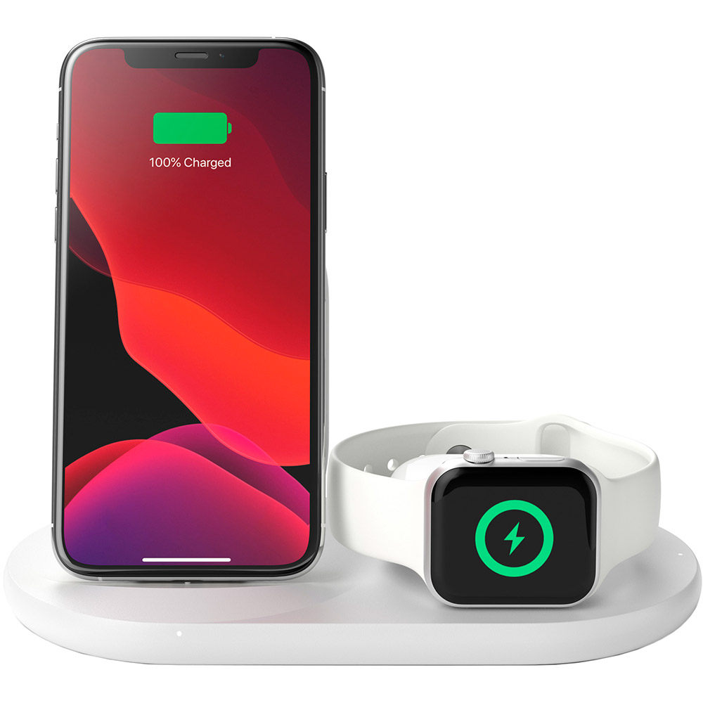 Беспроводное зарядное устройство BELKIN Wireless Pad/Stand/Apple Watch White (WIZ001VFWH) Поддержка быстрой зарядки False