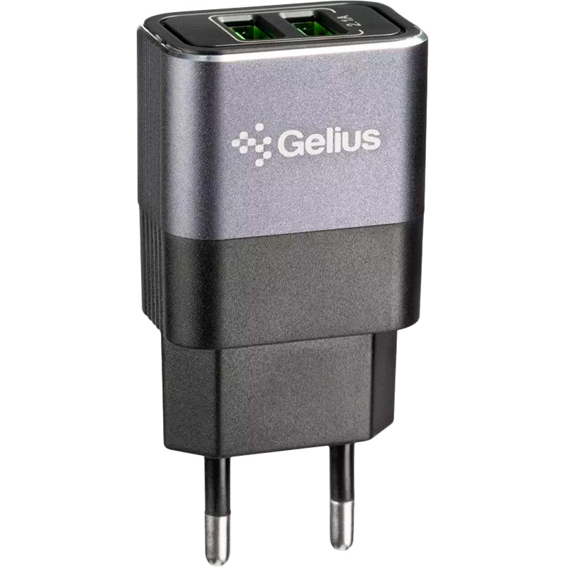 

Зарядное устройство GELIUS Pro Iron 2USB 2.1A Black/Grey (GP-HC05), Pro Iron GP-HC05 2USB 2.1A Black/Grey