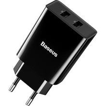Зарядний пристрій BASEUS Speed Dual Mini U Charger 10.5 W 2 USB Black (28587)
