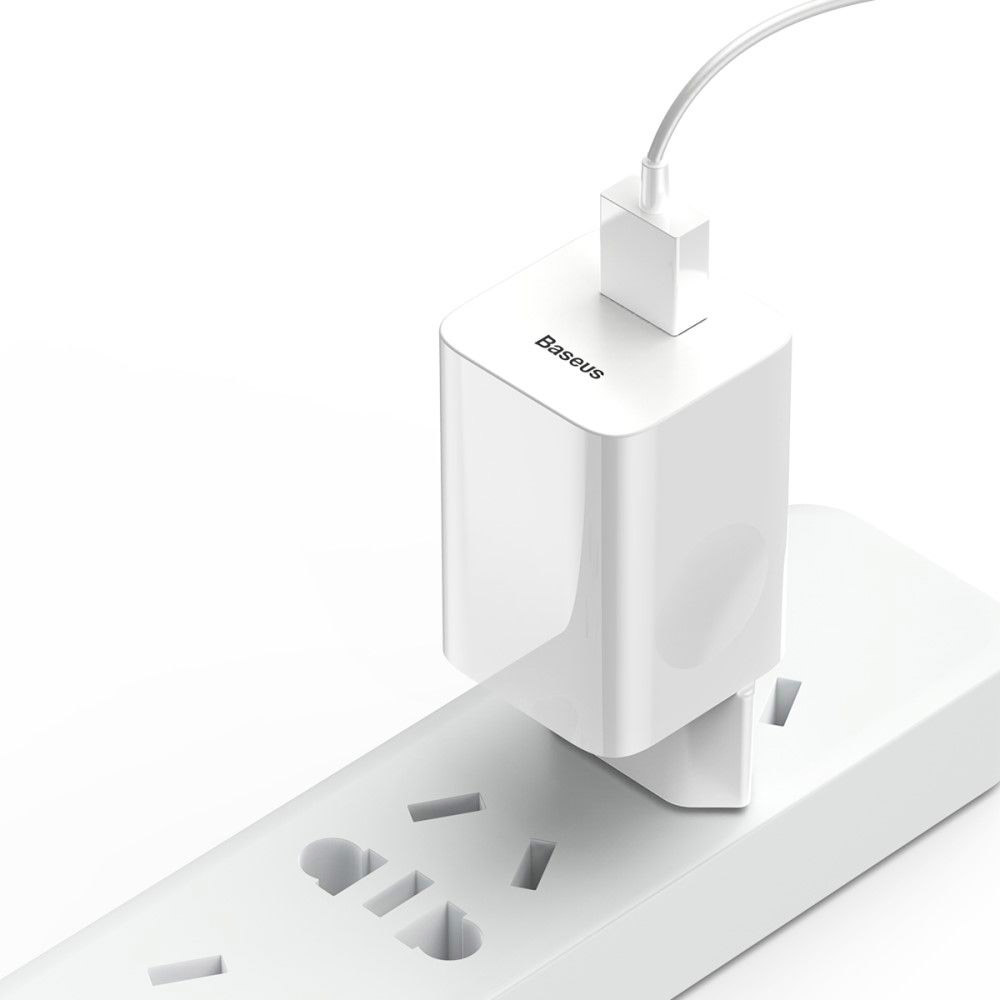 Мережевий зарядний пристрій BASEUS Wall Charger QC3.0 White (20748) Кабель відсутній