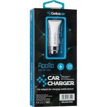 Автомобільний зарядний пристрій GELIUS Pro Apollo GP-CC01 2USB 3.1A + кабель Type-C White (71435)