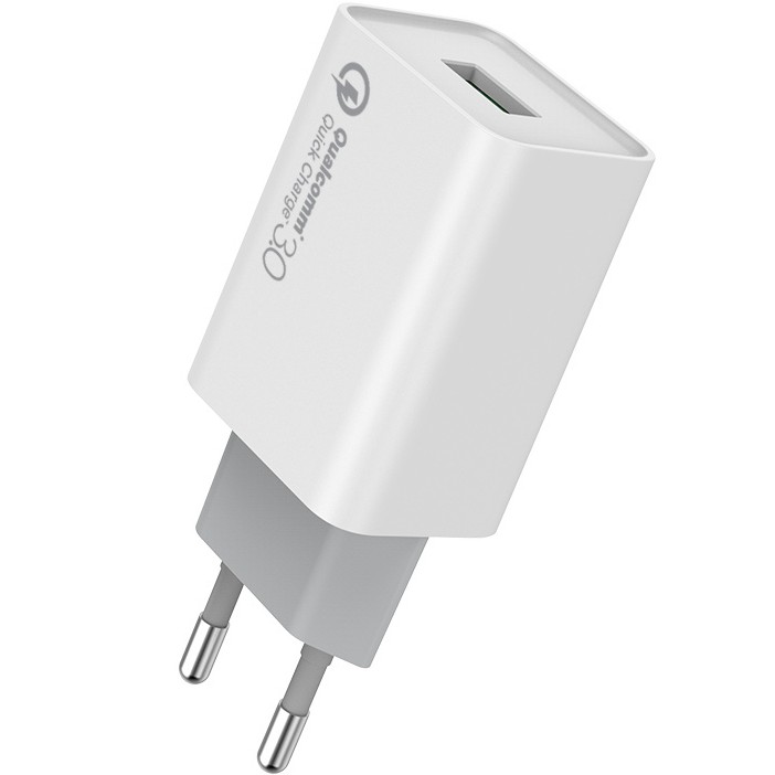 Мережевий зарядний пристрій COLORWAY 1USB Quick Charge 3.0 White + Кабель COLORWAY USB Type-C 2 м Black (CW-CHS013Q/CW-CBUC008-BK) Тип кабелю USB х USB Type-С