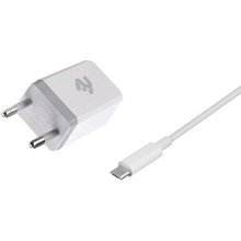 Сетевое зарядное устройство 2E USB Wall Charger 2.1A + micro USB White (2E-WC1USB2.1A-CM)