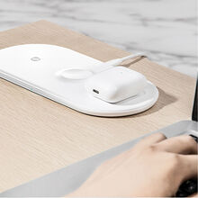 Бездротове зарядний пристрій Baseus Smart 3 in 1 For iPhone + iWatch + AirPods 18 Вт MAX White (22724)