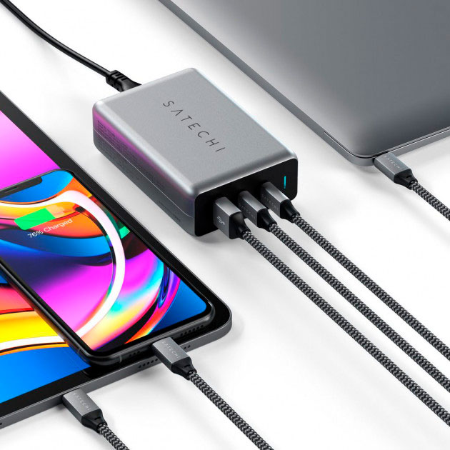 Сетевое зарядное устройство SATECHI 100W USB-C PD Compact Gan (ST-TC100GM-EU) Кабель отсутствует