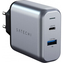 Сетевое зарядное устройство SATECHI 30W Dual Port Wall Charger Gray (ST-MCCAM-EU)