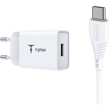 Сетевое зарядное устройство T-PHOX Mini 12W 2.4A + Micro cable 1.2m (Mini(W)+Micro)