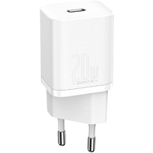 Сетевое зарядное устройство BASEUS Super Silicone PD 20W+Type-C-Lightning White (30697)