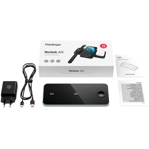 Зовнішній вигляд Бездротовий зарядний пристрій PRESTIGIO ReVolt A5 (10W) Space Gray (PCS105A_SG)