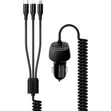 Автомобильное зарядное устройство PROMATE Voltrip-UNI 17 Вт USB + Multi-Connector Black (voltrip-uni.black)