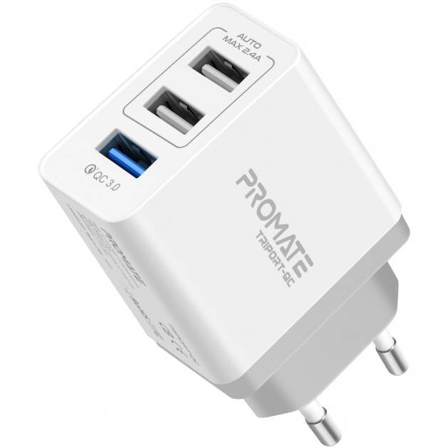 

Зарядное устройство PROMATE triport-qc.white, Зарядний пристрій triport-qc.white