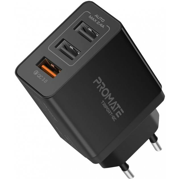 

Зарядное устройство PROMATE triport-qc.black, Зарядний пристрій triport-qc.black