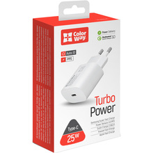 Сетевое зарядное устройство COLORWAY Power Delivery Port PPS Type-C (25W) White (CW-CHS033PD-WT)
