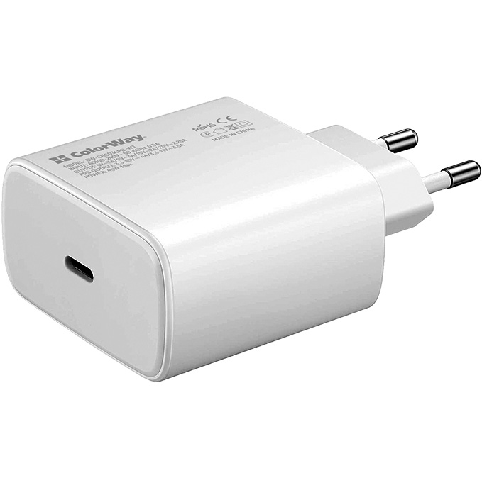 

Зарядное устройство COLORWAY Power Delivery Port PPS Type-C (45W) White (CW-CHS034PD-WT), Power Delivery Port PPS Type-C (45W) White