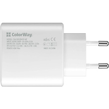 Мережевий зарядний пристрій COLORWAY Power Delivery Port PPS Type-C (45W) White (CW-CHS034PD-WT)