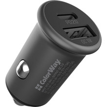 Автомобильное зарядное устройство COLORWAY Gray (CW-CHA029PD-GR)