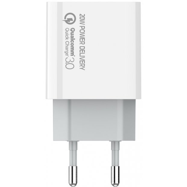 Сетевое зарядное устройство СolorWay Power Delivery Port USB Type-C 20W V2 White (CW-CHS026PD-WT) Кабель отсутствует