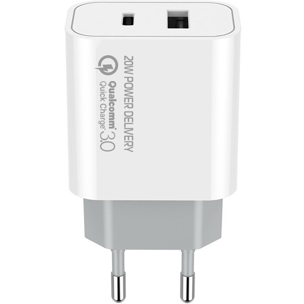 Сетевое зарядное устройство СolorWay Type-C PD + USB QC3.0 20W V2 White (CW-CHS025QPD-WT) Тип сетевое зарядное устройство