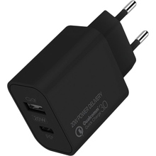 Мережевий зарядний пристрій СolorWay Type-C PD + USB QC3.0 20W V2 Black (CW-CHS025QPD-BK)