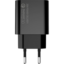 Сетевое зарядное устройство СolorWay Type-C PD + USB QC3.0 20W V2 Black (CW-CHS025QPD-BK)