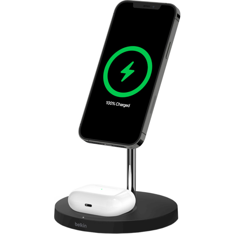 Фото Беспроводное зарядное устройство BELKIN MagSafe 2 in 1 Wireless Charger Black (WIZ010VFBK)