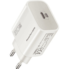 Сетевое зарядное устройство Promate PowerPort-20PD 20 Вт USB Type-C PD White (powerport-20pd.white)