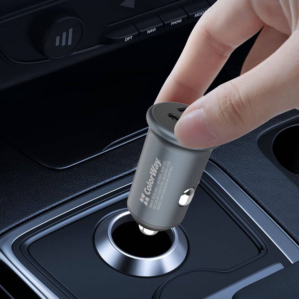 Замовити Автомобільний зарядний пристрій COLORWAY 2USB Quick Charge 3.0 36W Grey (CW-CHA036Q-GR)
