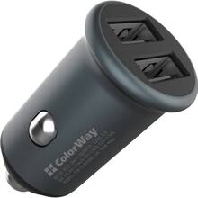 Автомобільний зарядний пристрій COLORWAY 2USB Quick Charge 3.0 36W Grey (CW-CHA036Q-GR)
