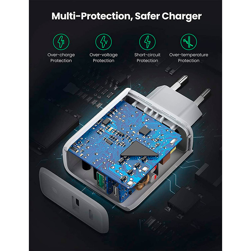 Внешний вид Сетевое зарядное устройство UGREEN CD170 36W USB/Type-C Charger White (UGR-60468)