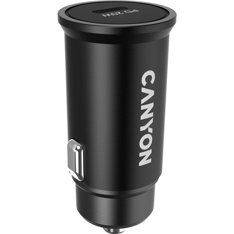 Автомобильное зарядное устройство CANYON C-20 USB-C PD3.0, 20W Black (CNS-CCA20B) Кабель отсутствует