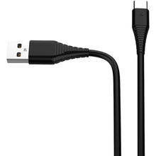 Сетевое зарядное устройство ColorWay 1USB Auto ID 2A (10W) Black + кабель Type-C (CW-CHS012CC-BK)