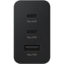 Мережевий зарядний пристрій SAMSUNG Trio 65W (2 Type-C+USB) Black (EP-T6530NBEGRU)