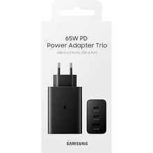 Мережевий зарядний пристрій SAMSUNG Trio 65W (2 Type-C+USB) Black (EP-T6530NBEGRU)