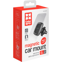 Автомобільний зарядний пристрій COLORWAY 2USB 3.4A(17W) + магнітний утримувач Air Vent-2 (CW-CHM05-GR/CHA026-BK)