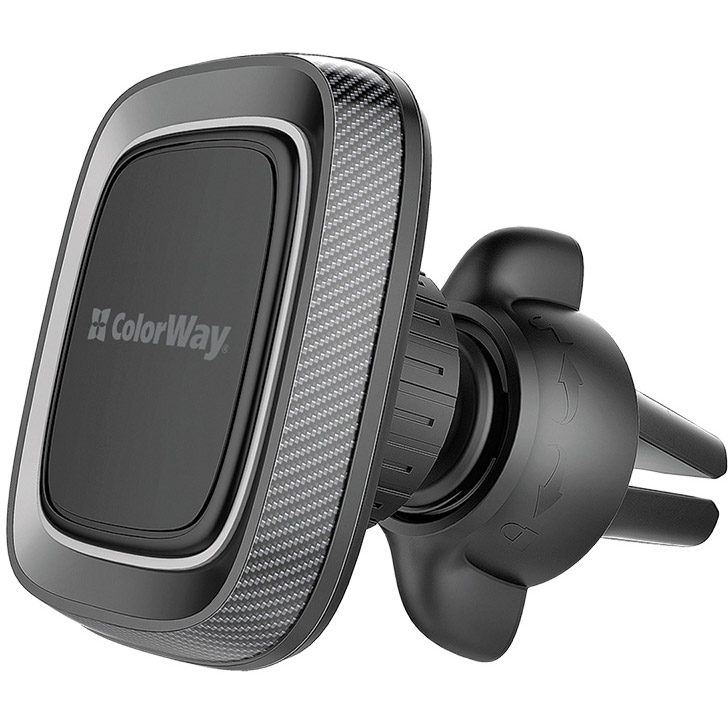 Фото Автомобільний зарядний пристрій COLORWAY 2USB 3.4A(17W) + магнітний утримувач Air Vent-2 (CW-CHM05-GR/CHA026-BK)