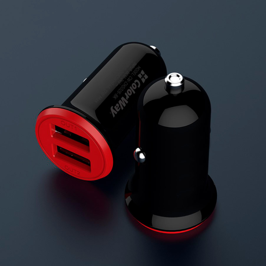 Автомобільний зарядний пристрій COLORWAY 2USB 3.4A(17W) + магнітний утримувач Air Vent-2 (CW-CHM05-GR/CHA026-BK) Кількість пристроїв, що одночасно заряджаються від автомобільної зарядки 2