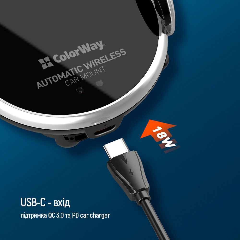 Фото 25 Зарядний пристрій COLORWAY 2USB 3.0A(36W) + Бездротовий зарядний пристрій AutoSense Wireless Charger (CW-CHAW036Q-BK/CHA036Q)