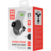 Зарядний пристрій COLORWAY 2USB 3.0A(36W) + Бездротовий зарядний пристрій AutoSense Wireless Charger (CW-CHAW036Q-BK/CHA036Q)