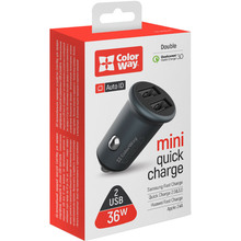 Зарядний пристрій COLORWAY 2USB 3.0A(36W) + Бездротовий зарядний пристрій AutoSense Wireless Charger (CW-CHAW036Q-BK/CHA036Q)